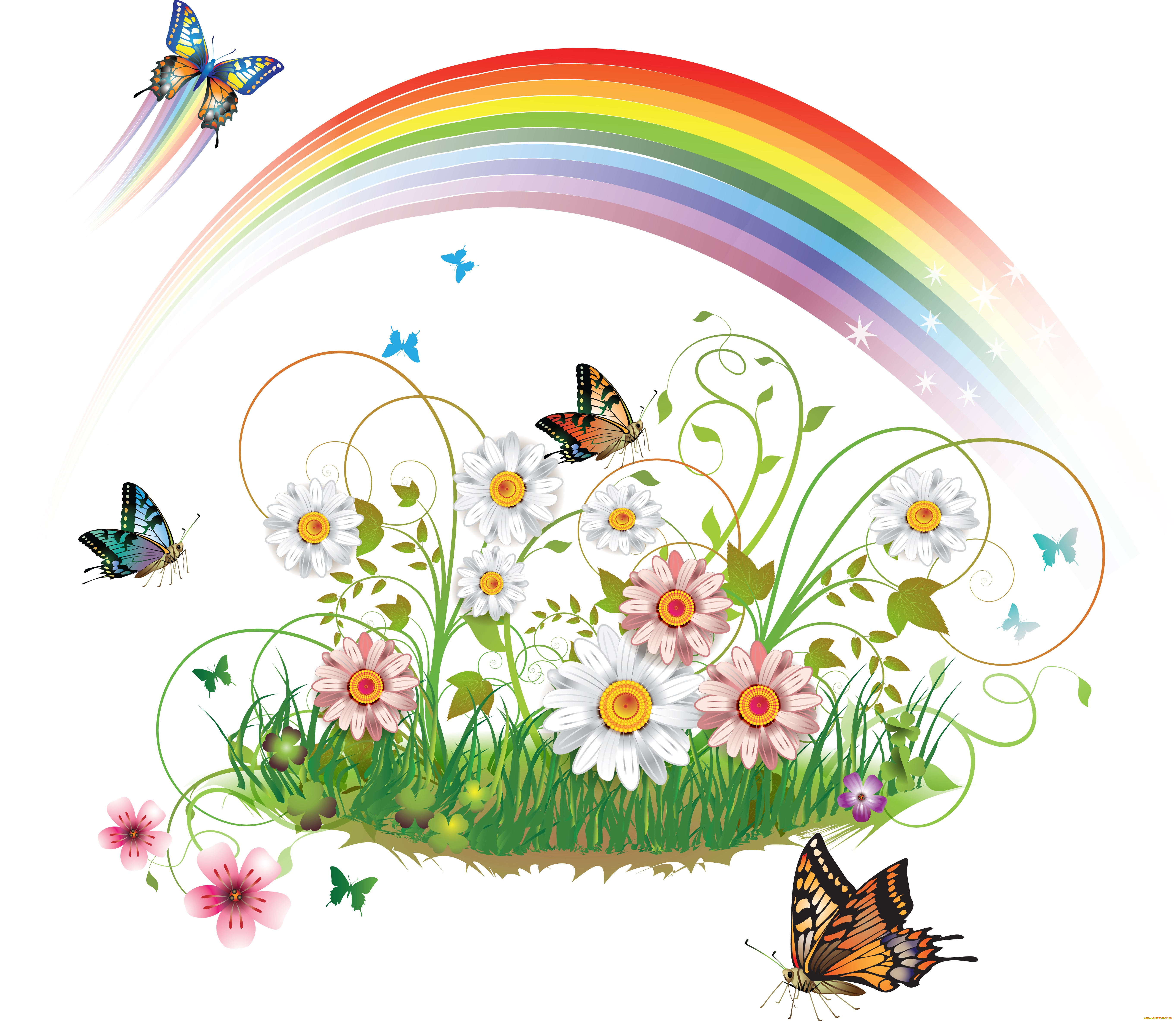 полянка с цветами картинки для детей